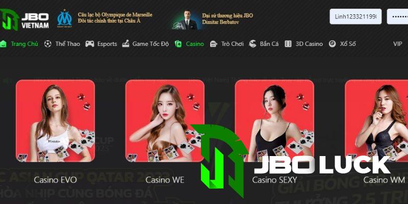 Các sảnh game hiện đang có tại Casino JBO